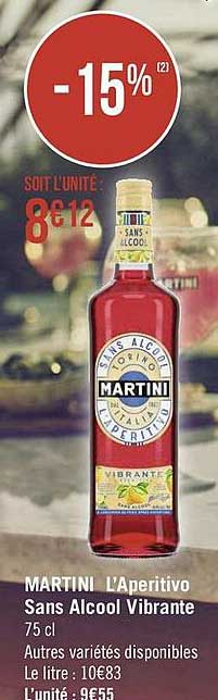 martini l'aperitivo sans alccool vibrante