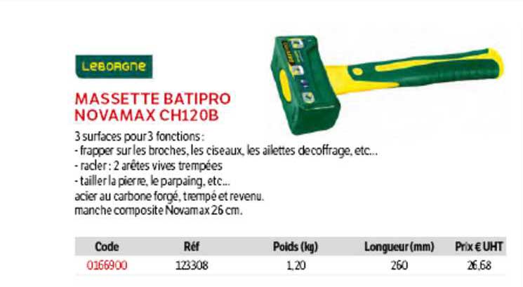 massette batipro novamax ch12ob leborgne