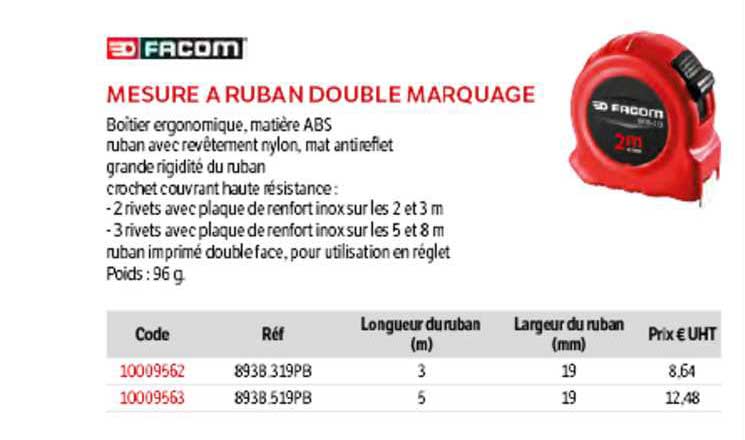 mesure à ruban double marquage facom