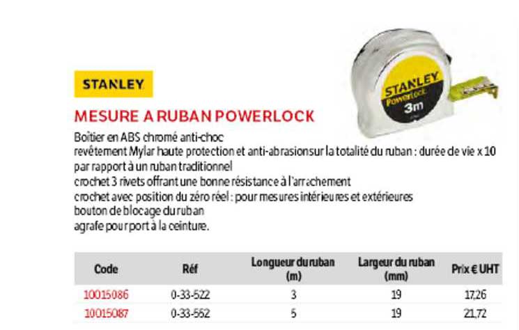 mesure à ruban powerlock stanley