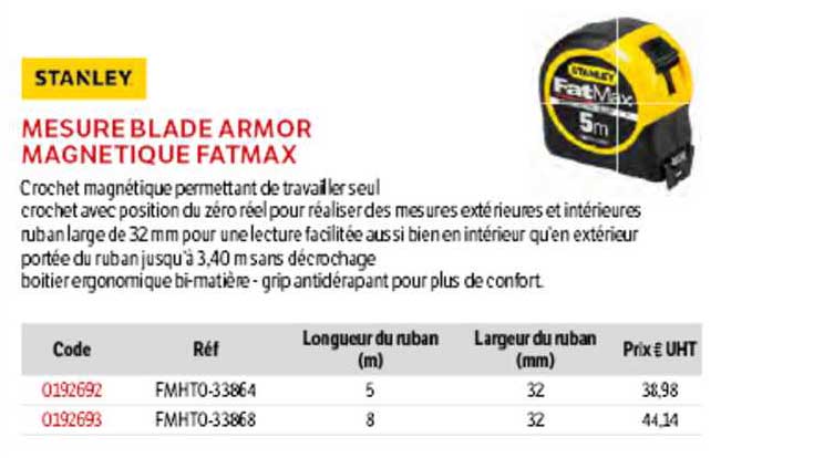 mesure blade armor magnétique fatmax stanley