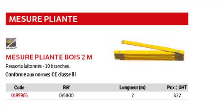 mesure pliante bois 2 m