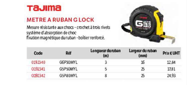 metre à ruban g lock tajima
