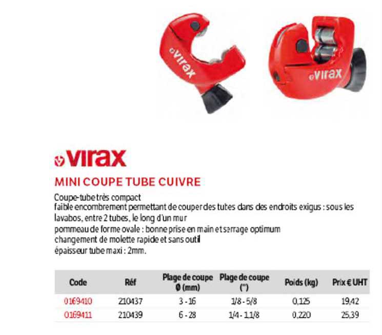 mini coupe tube cuivre virax