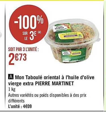 mon taboulé oriental à l'huile d'olive vierge extra pierre martinet