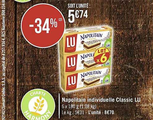 napolitain individuelle classic LU