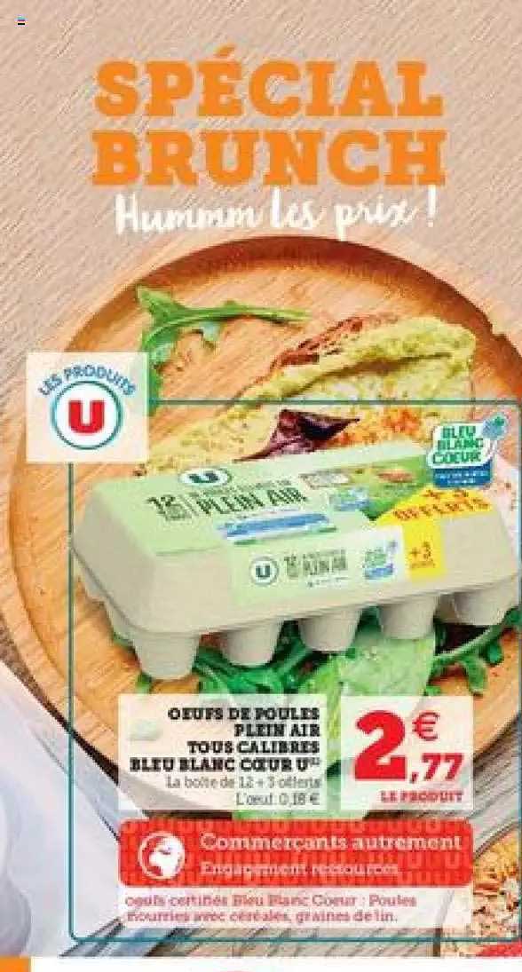 oeufs de poules plein air tous calibres bleu blanc cœur u