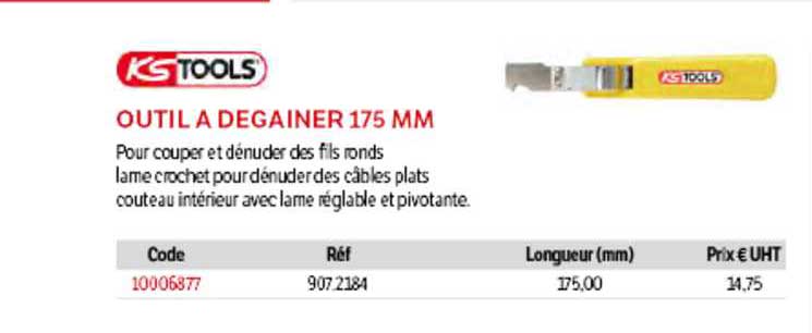 outil à dégainer 175 mm ks tools