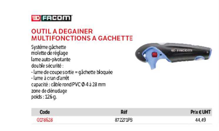 outil à dégainer multifonctions à gâchette facom