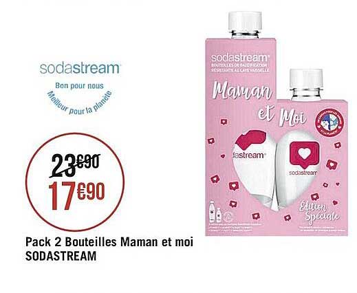 pack 2 bouteilles maman et moi sodastream