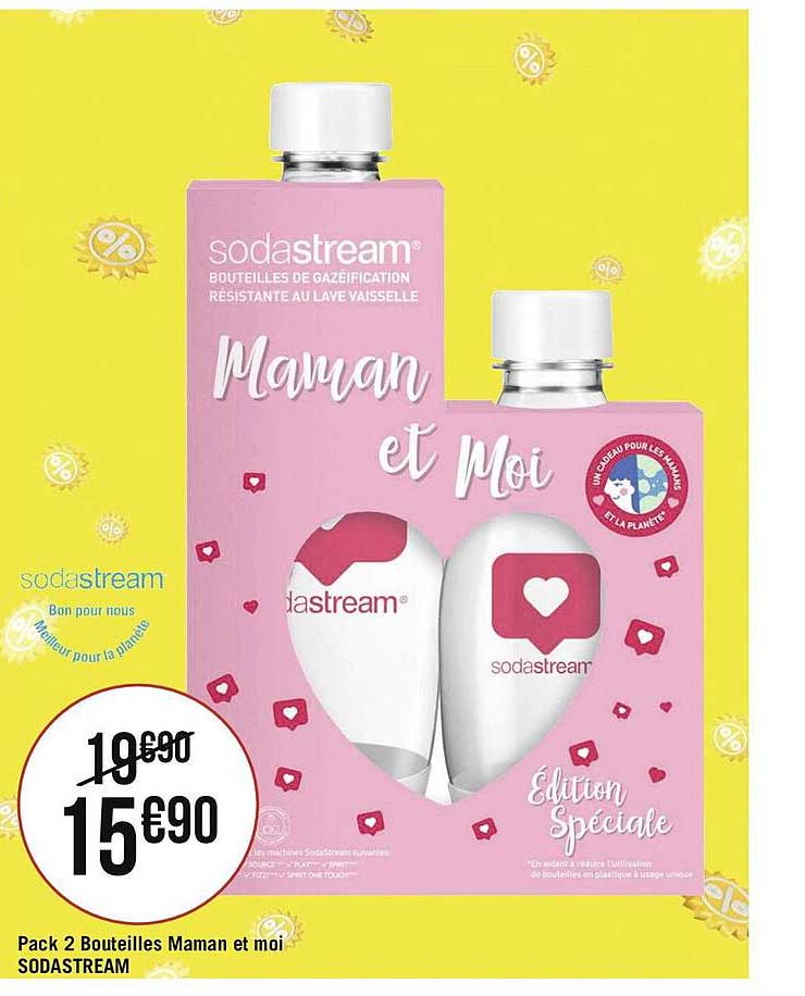 pack 2 bouteilles maman et moi sodastream