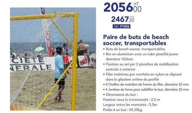 Paire de buts de beach soccer, transportables