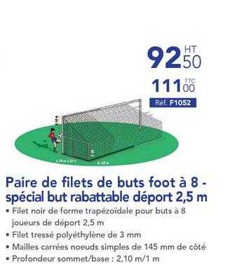 Paire De Filets De Buts Foot A 8- Special But Rabattable Deport 2,5m