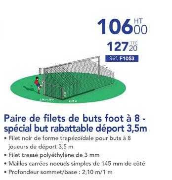 Paire de filets de buts foot a 8-special but rabattable deport 3,5