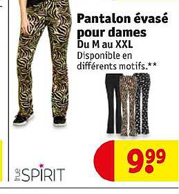 pantalon évasé pour dames