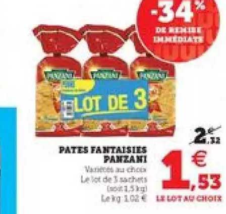 Pâtes Fantaisies Panzani -34% De Remise Immédiate