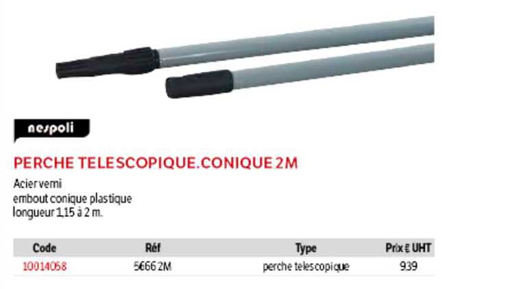 perche télescopique conique 2m nespoli