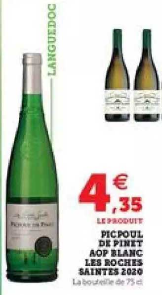 picpoul de pinet aop blanc les roches saintes 2020