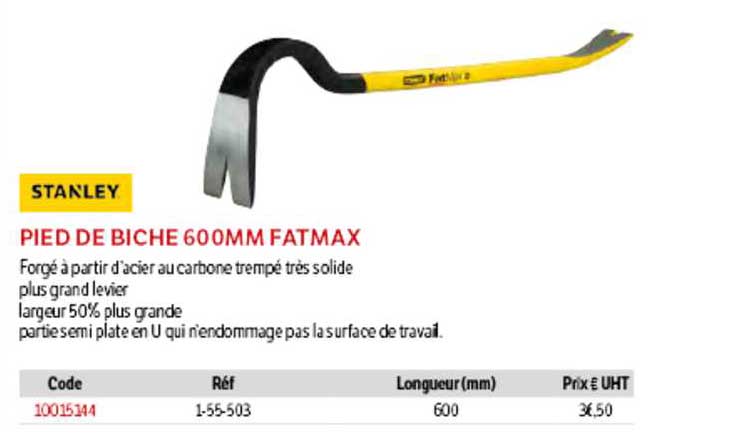 pied de biche 600mm fatmax stanley