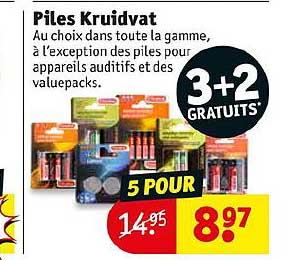 piles kruidvat 3+2 gratuits
