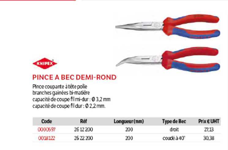pince à bec demi-rond knipex