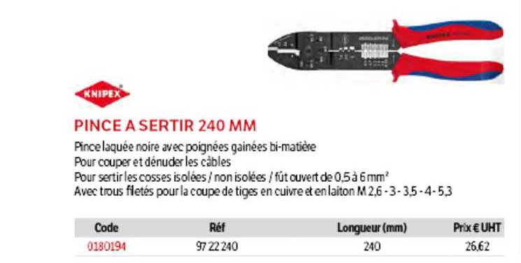 pince à sertir 240 mm knipex