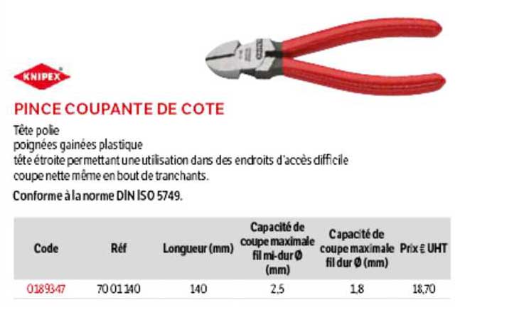 pince coupante de côte knipex