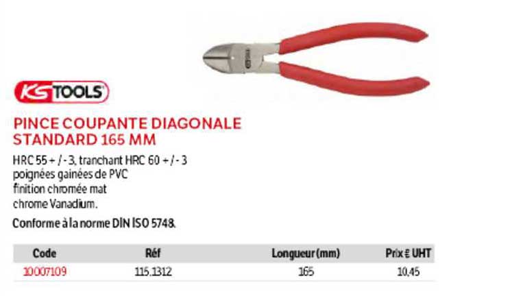 pince coupante diagonale standard 165 mm ks tools