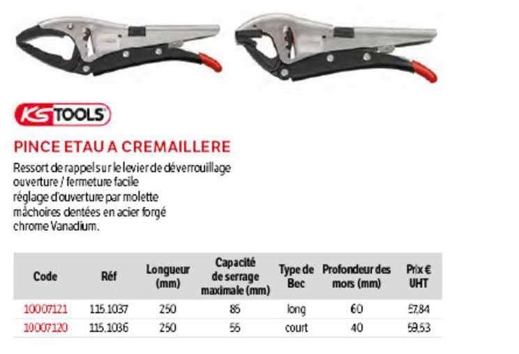 pince étau à crémaillère ks tools