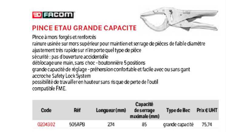 pince étau grande capacité facom