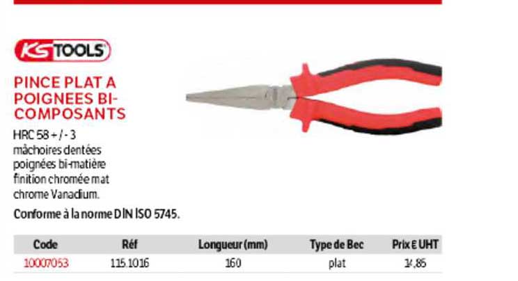 pince plat à poignées bi-composants ks tools