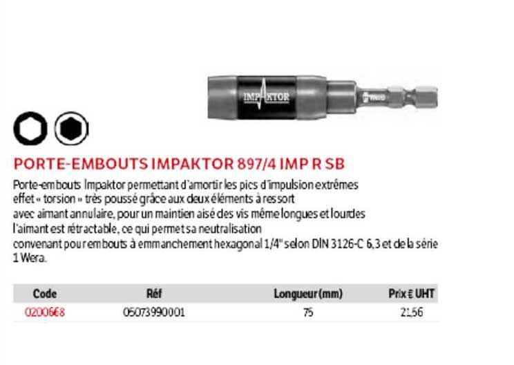 porte-embouts impaktor 897-4 imp r sb