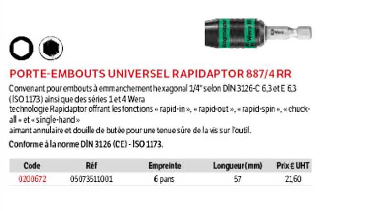 porte-embouts universel rapidaptor 887-4rr
