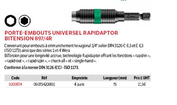 porte-embouts universel rapidaptor bitension 897-4r
