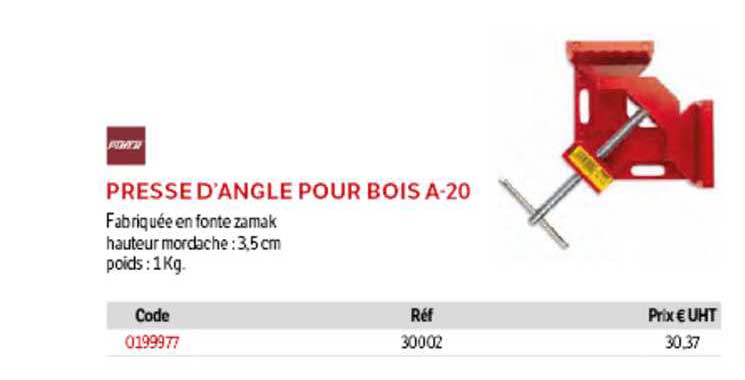 press d'angle pour bois a-20