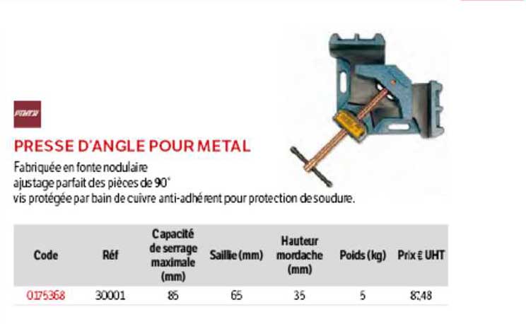press d'angle pour métal