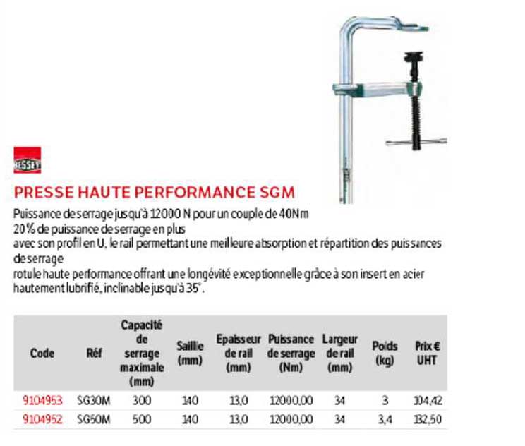 presse haute performance sgm