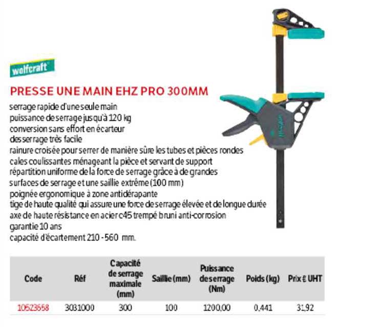 presse une main ehz pro 300mm