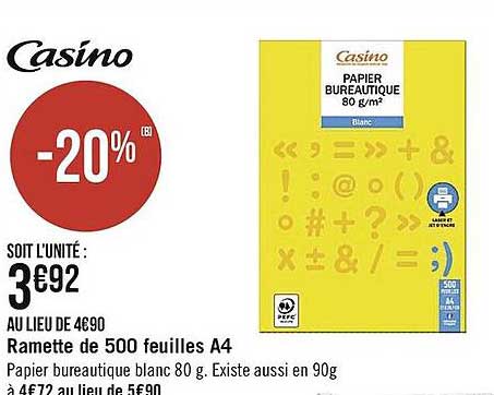 Ramette De 500 Feuilles A4