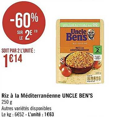 riz à la méditerranéenne uncle ben's