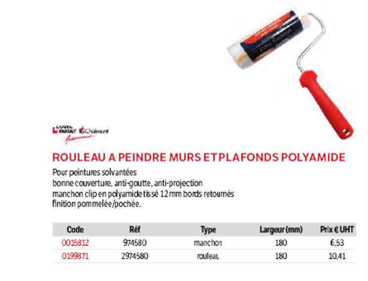 rouleau à peindre murs et plafonds polyamide