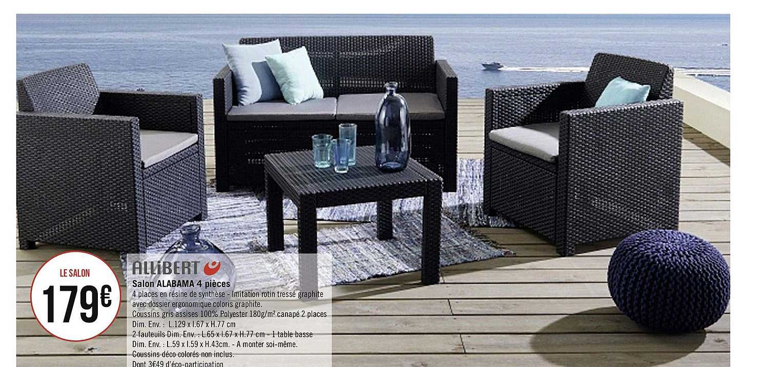 salon alabama 4 pièces allibert