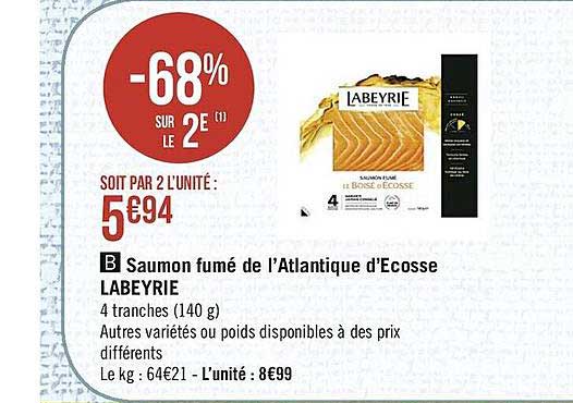 saumon fumé de l'atlantique d'écosse labeyrie