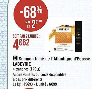 saumon fumé de l'atlantique d'écosse labeyrie