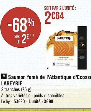 saumon fumé de l'atlantique d'écosse labeyrie