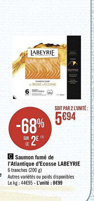 saumon fumé de l'atlantique d'écosse labeyrie