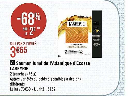 saumon fumé de l'atlantique d'écosse labeyrie