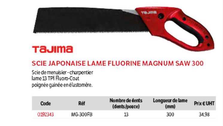 scie japonaise lame fulorine magnum saw 300 tajima