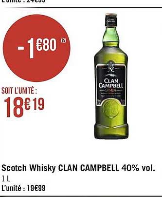 scotch whisky clan campbell 40% vol.