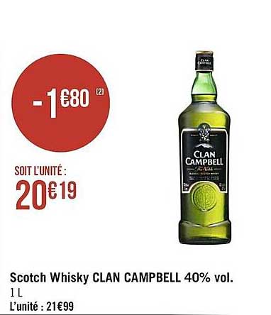 scotch whisky clan campbell 40% vol.